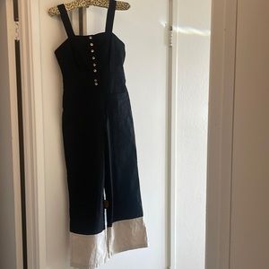 ANTHROPOLOGIE Maeve Colette Cropped Wide Leg Jumpsuit size 2